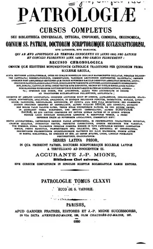 Patrologiae cursus completus