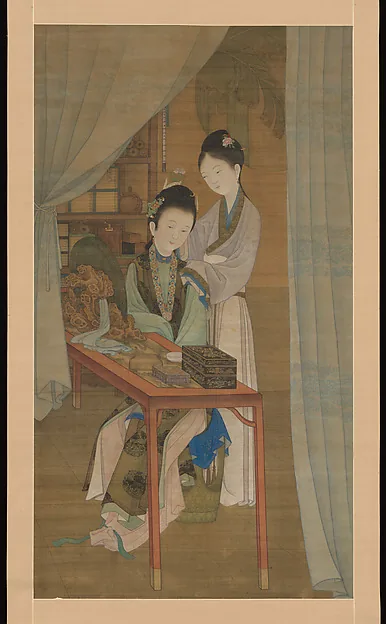 Woman at her dressing table