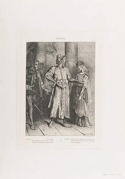"Honest Iago, my Desdemona must I leave to thee": plate 4 from Othello (Act 1, Scene 3)