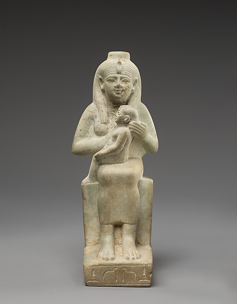 Statuette of Isis with the infant Horus, dedicated by Ankhhor, son of Perekhbanebdjedet and Heretib