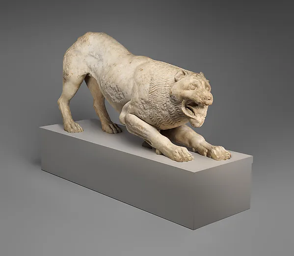 Marble statue of a lion