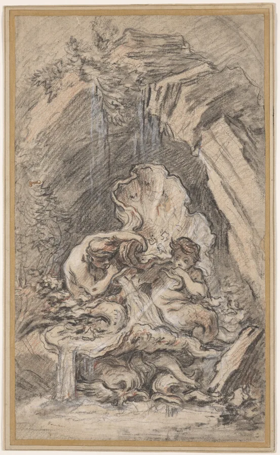 Fountain with Two Tritons Blowing Conch Shells