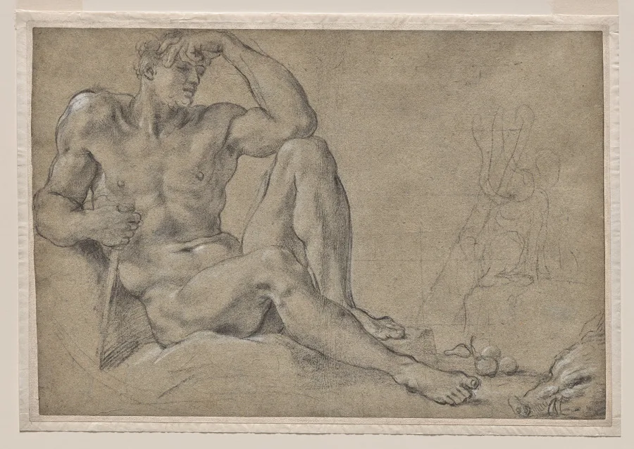 Hercules Resting (recto); Footed Vessel with Handle (verso)