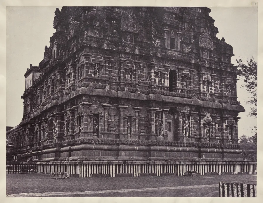 West and South Sides of the Vimana Walls, Great Temple (Brihadeshvara) at Tanjore (Thanjavur)