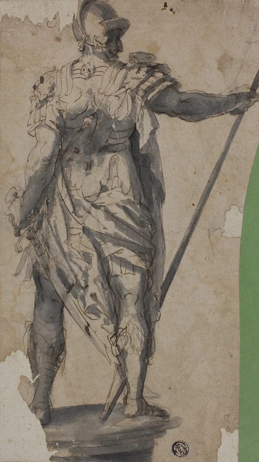 Statue of Standing Warrior, from Rear