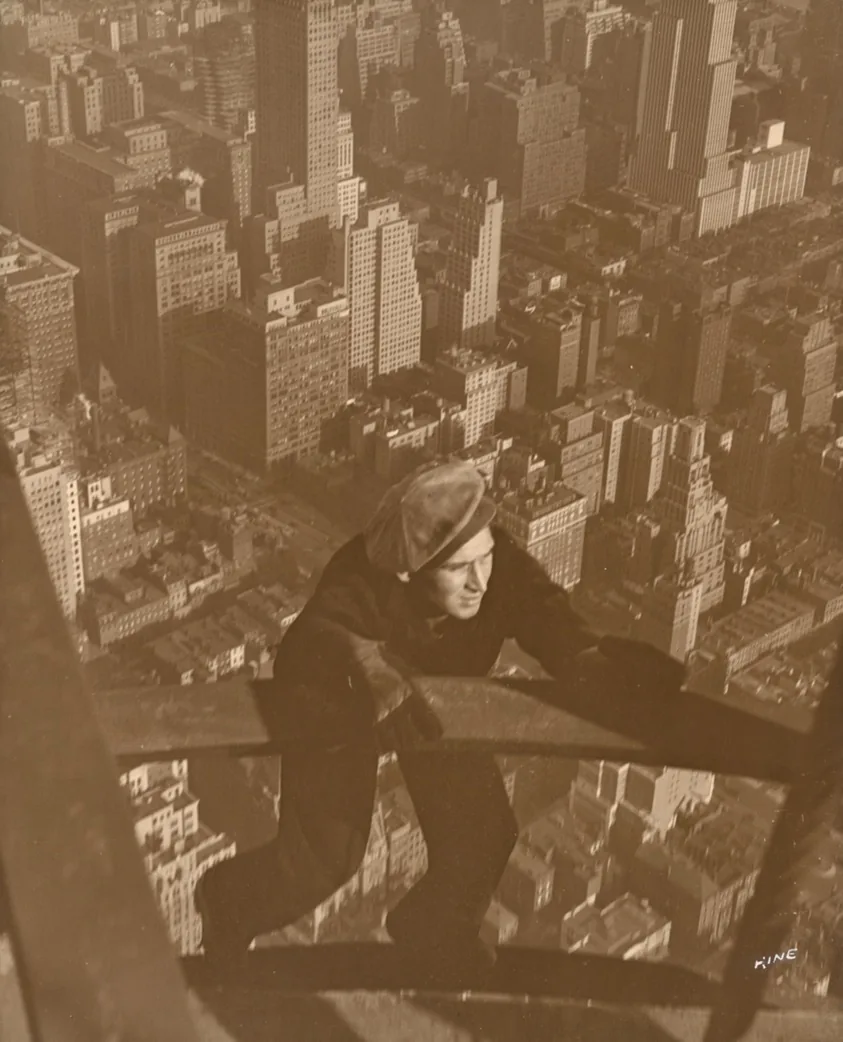 Climbing up the Beams on the Empire State-100 Stories Up