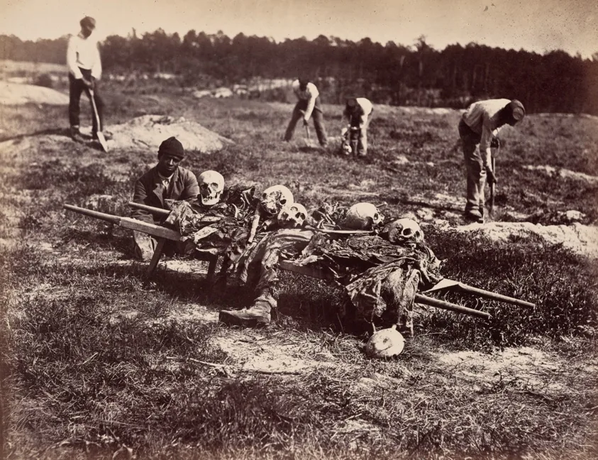A Burial Party, Cold Harbor, Virginia, pl. 94 from the album "Gardner's Photographic Sketch Book of the War, Volume II" (1866)