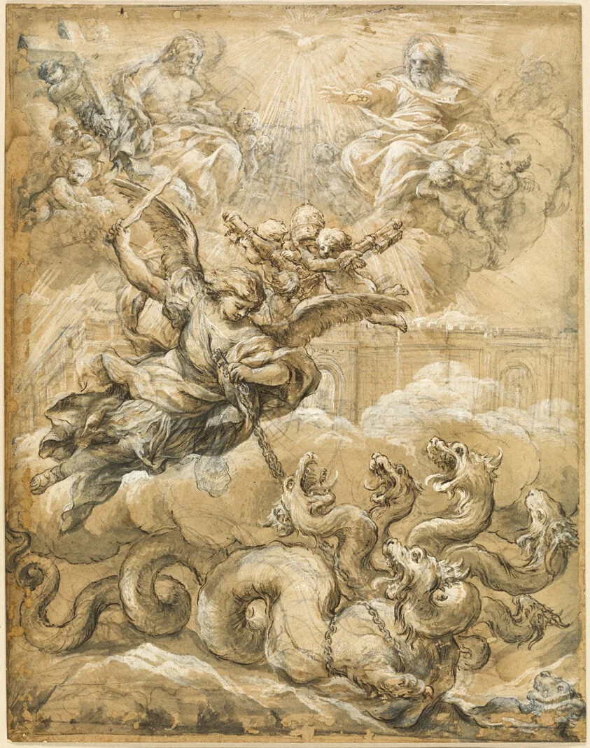 The Holy Trinity with Saint Michael Conquering the Dragon