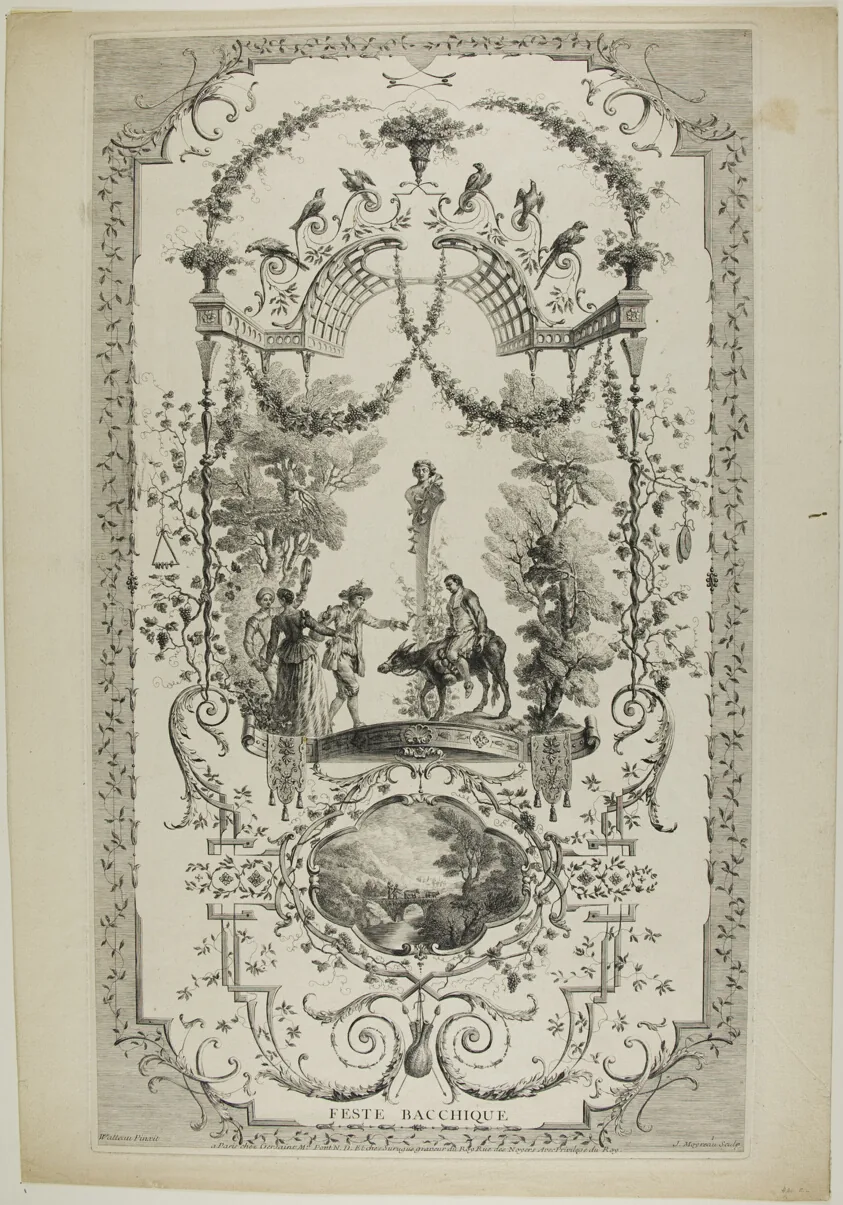 Feste Bacchique, plate 97 from " L'Oeuvre d'Antoine Watteau"