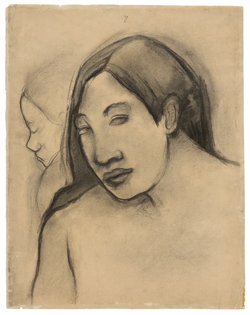 Heads of Tahitian Women, Frontal and Profile Views