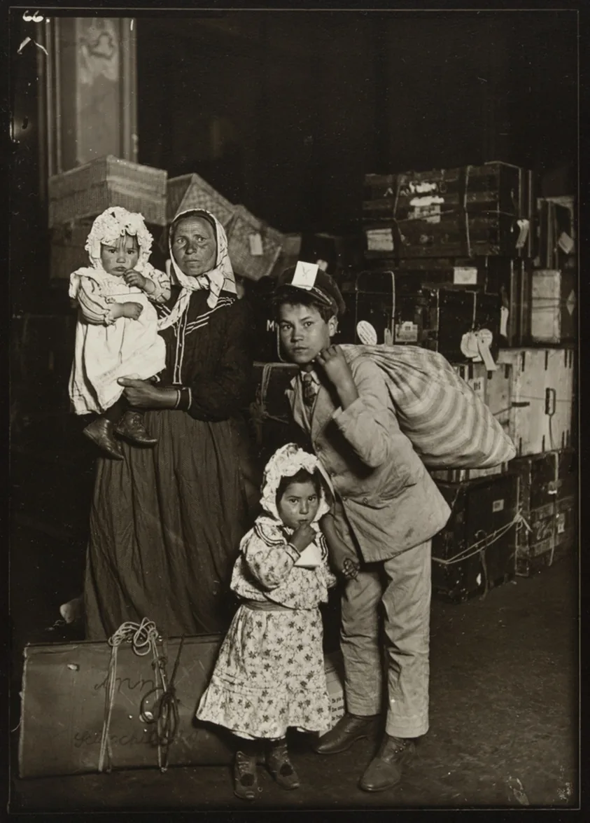 Italian Family Seeking Lost Baggage, Ellis Island