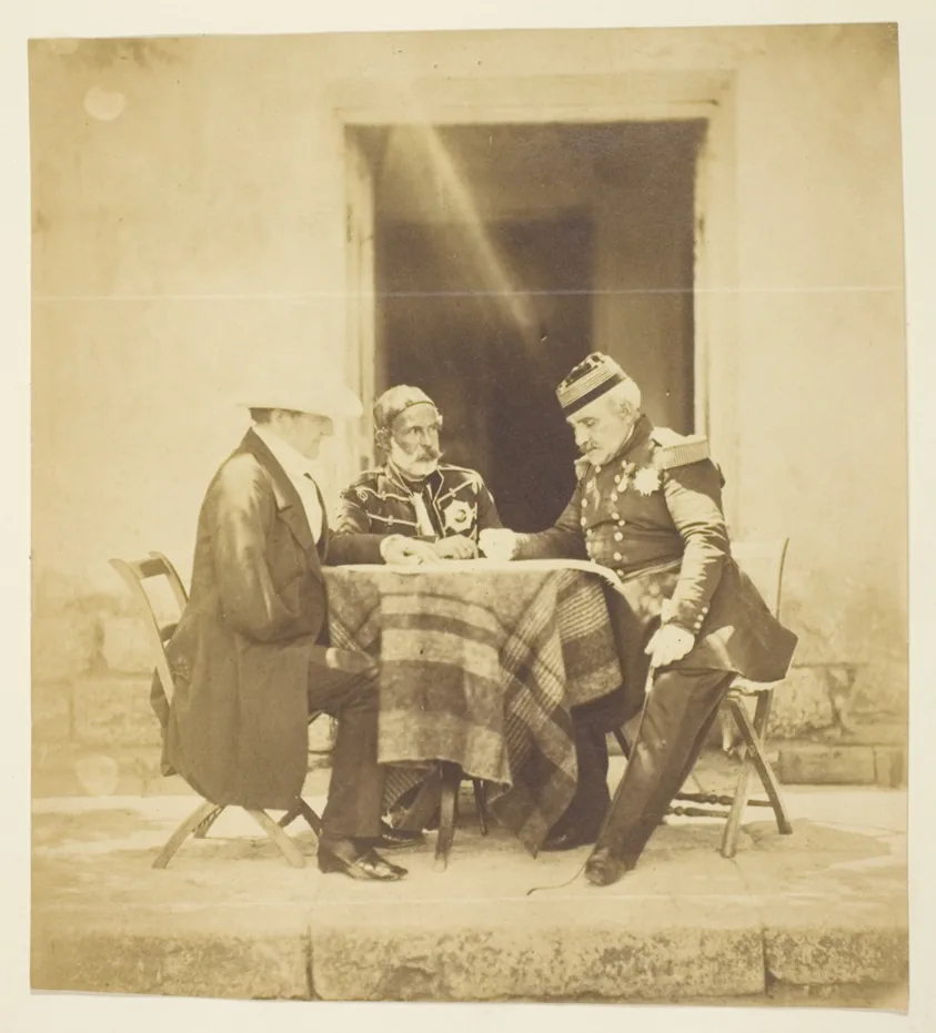 A Council of War: Lord Raglan, Omar Pacha and Pelissier, Taken the eve Before the Taking of the Mankelen, Crimea