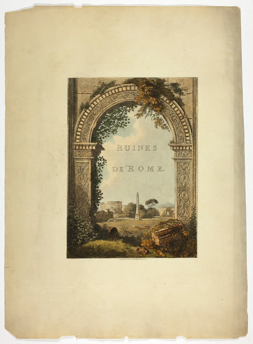 Title Page, from A select collection of views and ruins in Rome and its vicinity