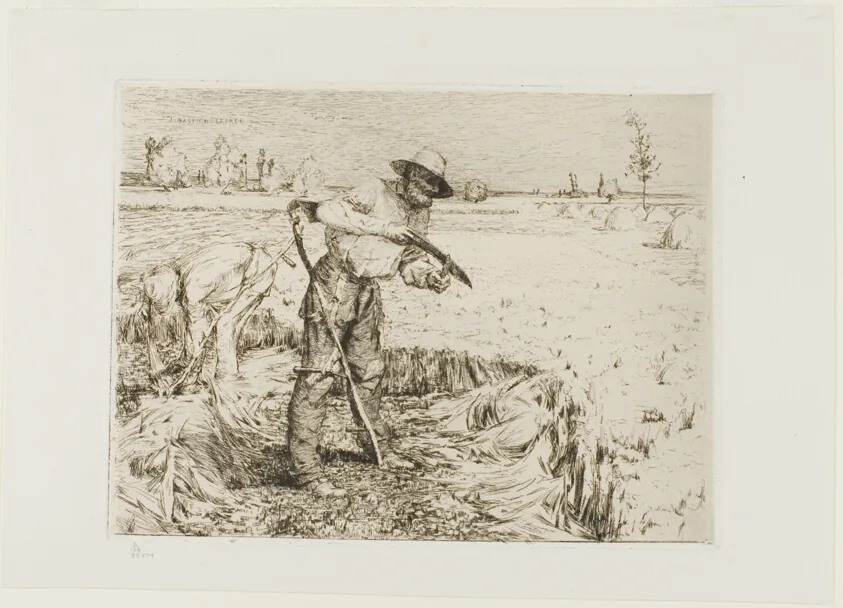 Mower Honing a Scythe