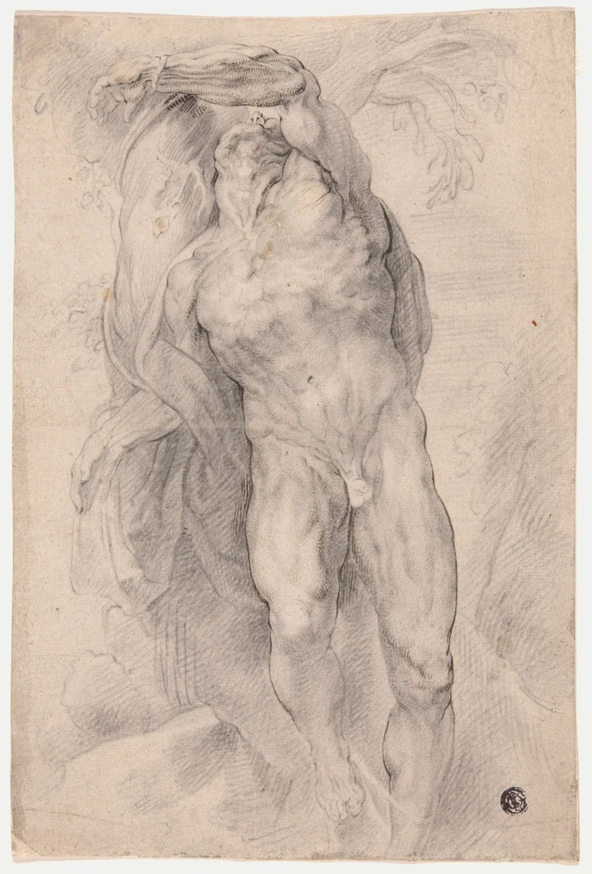 Male Nude Tied to Tree
