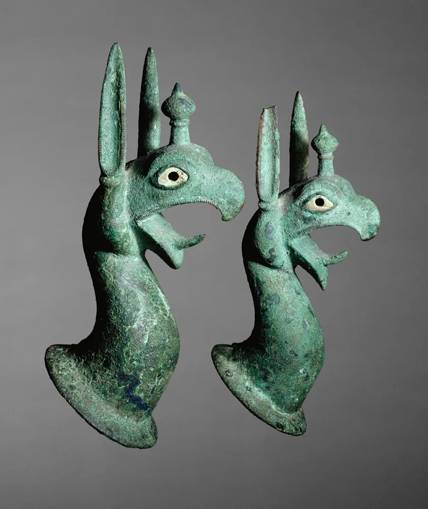 Pair of Protomes Depicting the Forepart of a Griffin