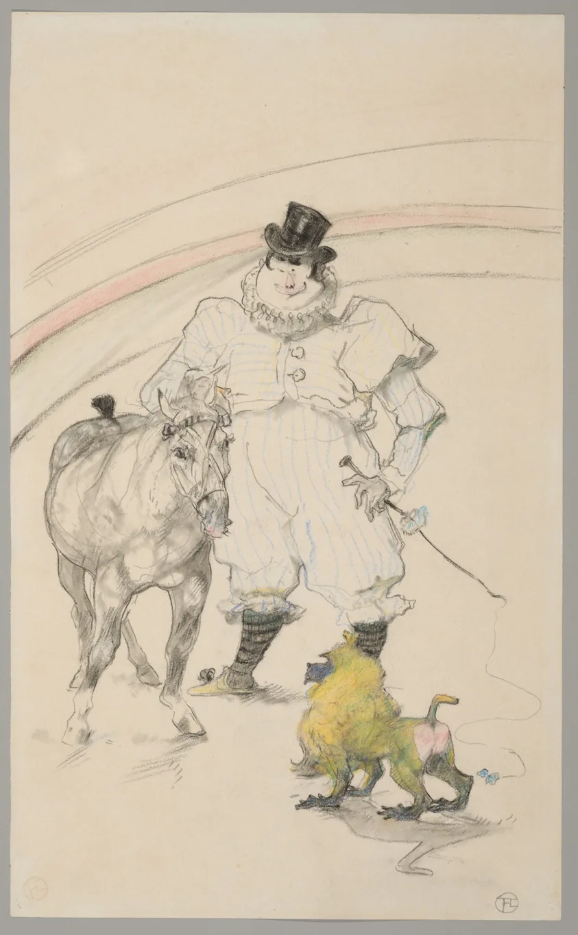 At the Circus: Trained Pony and Baboon
